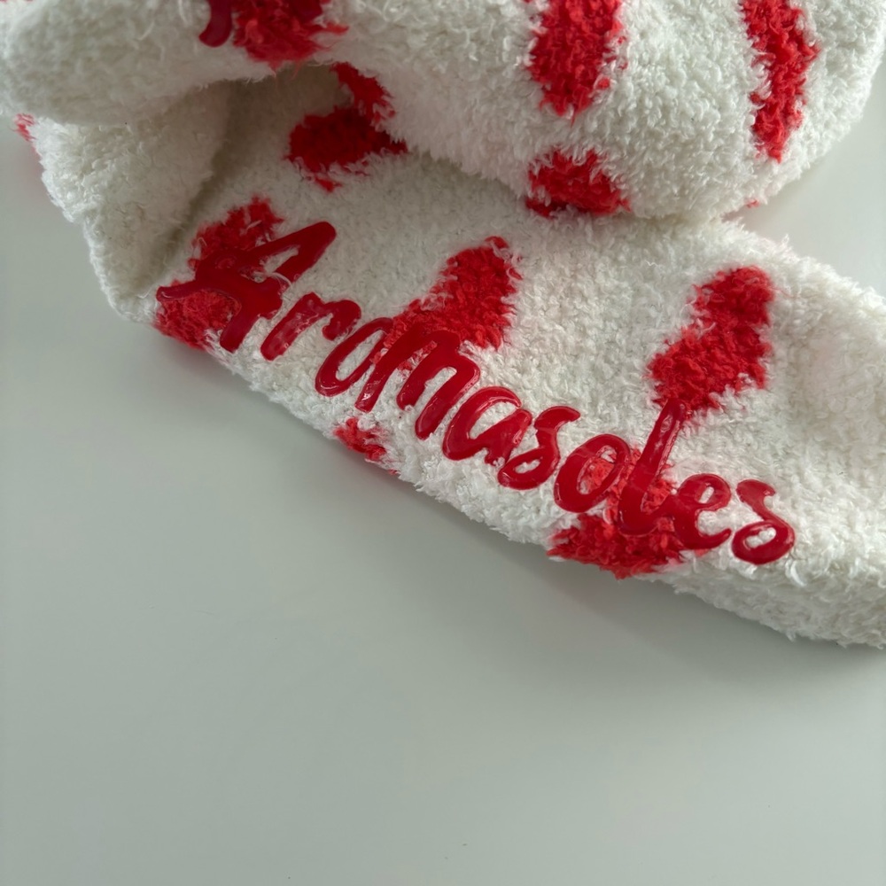 White & Red Hearts Fuzzy Socks - Picture 5 of 5